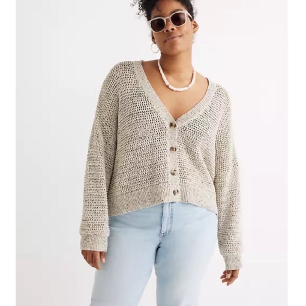 Madewell Cream Button-Up Cardigan